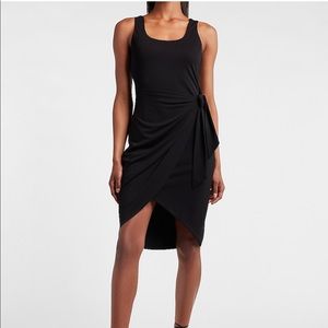 Express square-neck wrap sheath dress